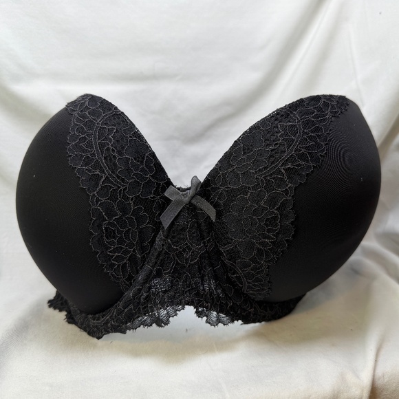 Victoria's Secret Dream Angel Bra Size 32DDD Strapless STRAP MISSING Black Under - Picture 1 of 7